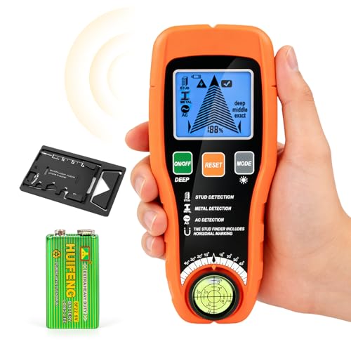 Digital Wire & Metal Detector with Bubble Level LCD Display