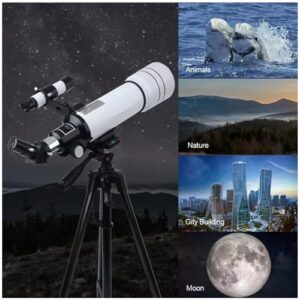 70mm Aperture Refractor Telescope with Smartphone Adapter & Solar Filter