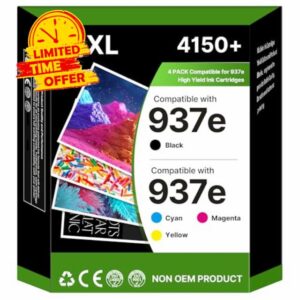 937e 937XL Ink Cartridges Compatible for HP 937e 937 ink Cartridges for HP OfficeJet Pro 9110b 9120e 9130b 9122e 9125e 9128e 9129e 9130e 9132e 9730e printers (4-Pack