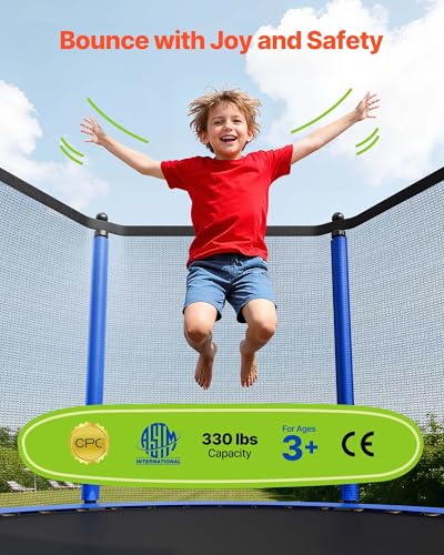 10FT Round Recreational Trampoline with Enclosure Net