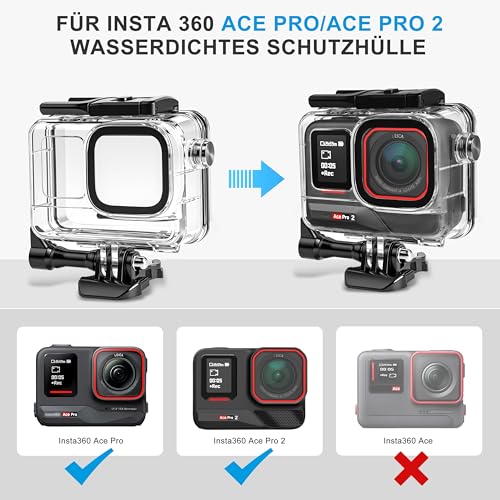 50M/164FT Waterproof Case + Buoyancy Handle for Underwater Photography Ace Pro 2 Accessories
