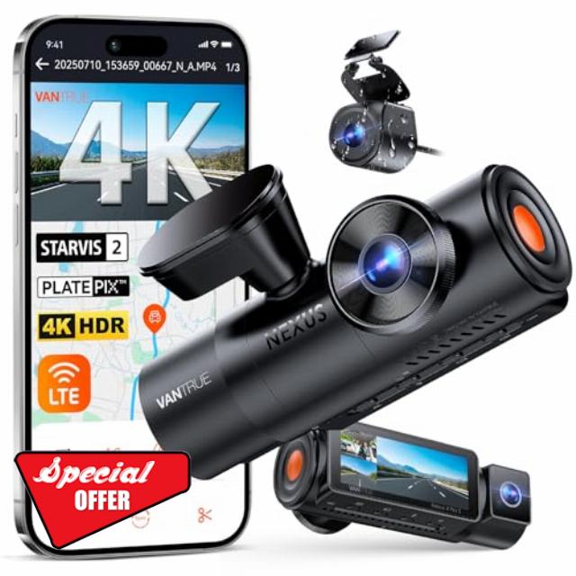 VANTRUE N4PS Dashcam Car Front Inside Rear RC18