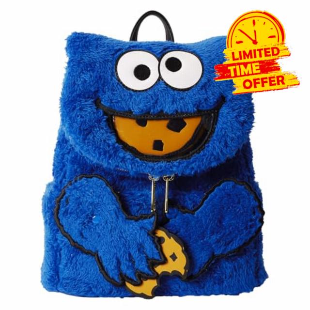 Loungefly Sesame Street Cookie Monster Plush Mini Backpack