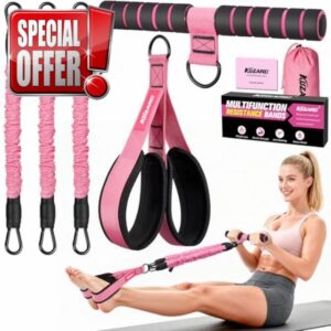 KUZARO Upgraded Multifunction Pedal Resistance Band with Handle