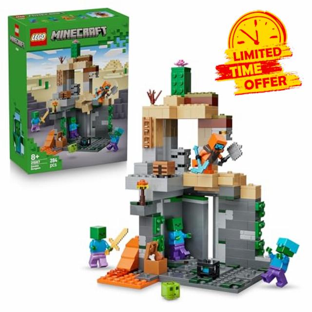 LEGO Minecraft Zombie Dungeon - Interactive Toy with a Wanderer Minifigure