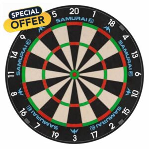 Mission Darts | Samurai 3 | Professional Bristle Dartboard | Knife Wire | Black Number Ring
