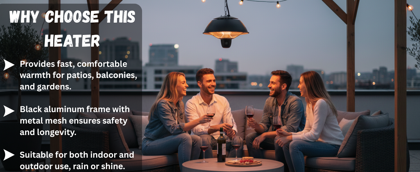 Text reads '800M Power', 'Secure hanging', 'Metal Mesh Cover', 'IPX4 splash', 'Protection', 'switch'. Product features diagram for lighting or electrical device.