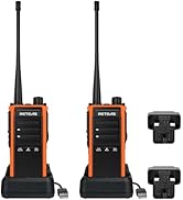Retevis C65B Long Range Walkie Talkies, IP67 Waterproof Two Way Radio, with 6 Way Charger, Group ...