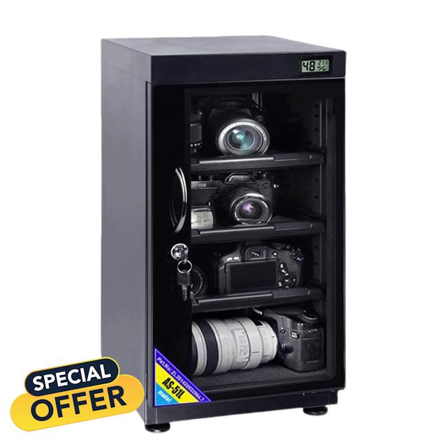 Mushuo Camera Dry Cabinet Digital Electronic Dehumidifier Electronic Dry Cabinet Box for Camera Lens Equipment Storage Noiseless Gear Level Adjustment (50L)