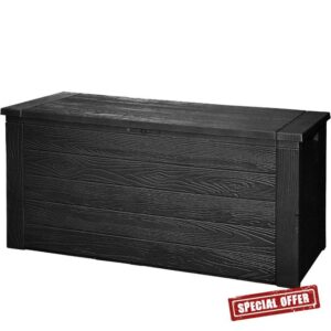 Outdoor Garden Storage Box 300L Waterproof Patio Chest Black for Cushions