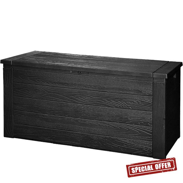 Outdoor Garden Storage Box 300L Waterproof Patio Chest Black for Cushions
