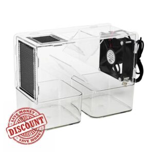 Bird Seed Cleaner Grain Cleaning Winnower Machine Bird Feed Blown Shell Splitter with 2 Independent Granaries Adjustable Speed Fan Transparent Acrylic Design Easy Disassemble Wash for Millet Rice