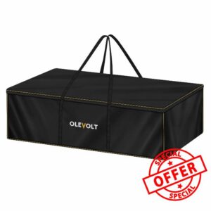 OLEVOLT Garden Cushion Storage Bag 600D Oxford Waterproof Cushion Bags for Garden Furniture Christmas Tree Storage Bag Large Outdoor Cushions Storage Bags with Carry Handle (175x75x55cm)