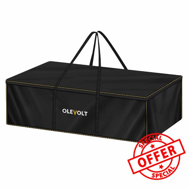OLEVOLT Garden Cushion Storage Bag 600D Oxford Waterproof Cushion Bags for Garden Furniture Christmas Tree Storage Bag Large Outdoor Cushions Storage Bags with Carry Handle (175x75x55cm)