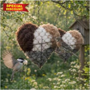 Handmade Fiber Bird Nesting Heart