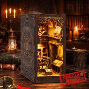 Museum of Astronomy 3D Book Nook Kit for Adults – DIY Wooden Book Nook Puzzle with LED Lights