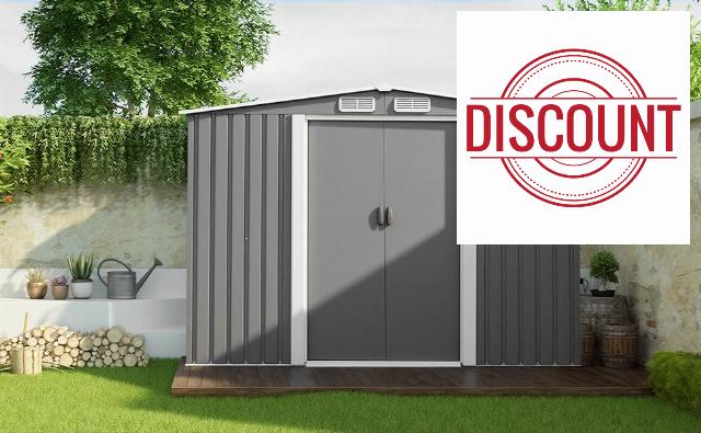 8x6ft Metal Garden Shed with Floor Foundation