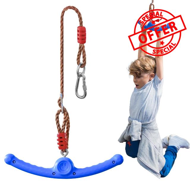 Ninja Swing-Twister 360° Spin Handle: Kids Slackline Accessories & Swing Attachment - Activate Ninja Powers with Epic Twist-Spin Flips! (Blue - Backyard/Playground Hang Toy) (Blue)