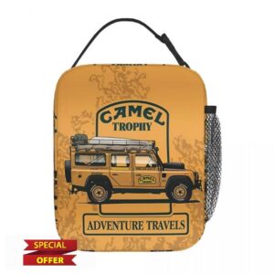 BYHSEPQ Camel Trophy Insulated Lunch Bags for Outdoor Picnic Waterproof Thermal Cooler Lunch Box Women Kids