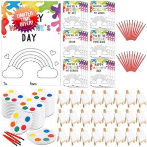 24 Pack Mini Watercolor Paint Sets for Valentine’s Day Gifts