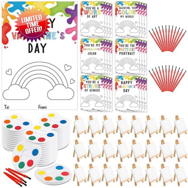 24 Pack Mini Watercolor Paint Sets for Valentine’s Day Gifts