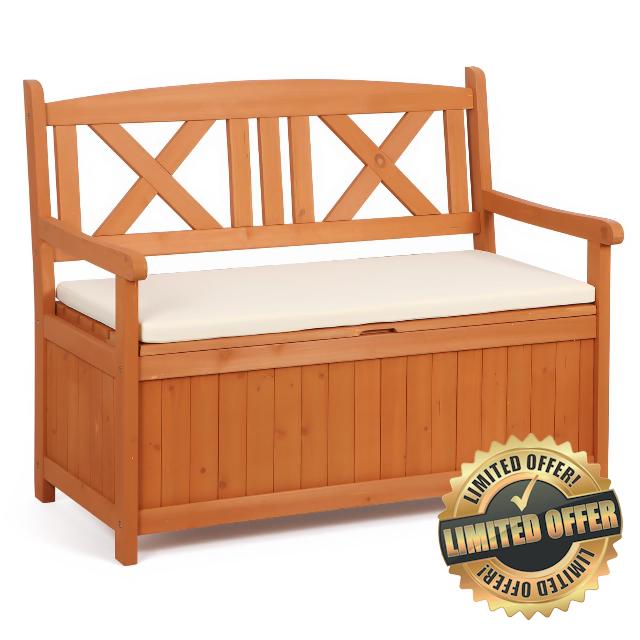 Panana 2-in-1 Wooden Garden Storage Bench