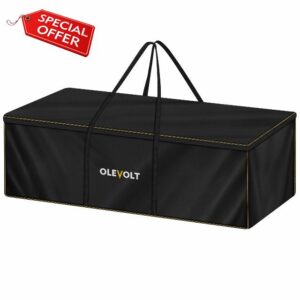 OLEVOLT Garden Furniture Cushion Storage Bag 200x60x75cm Large Patio Cushions Storage Bag Waterproof 600D Oxford Outdoor Cushion Storage Bags for Garden Furniture