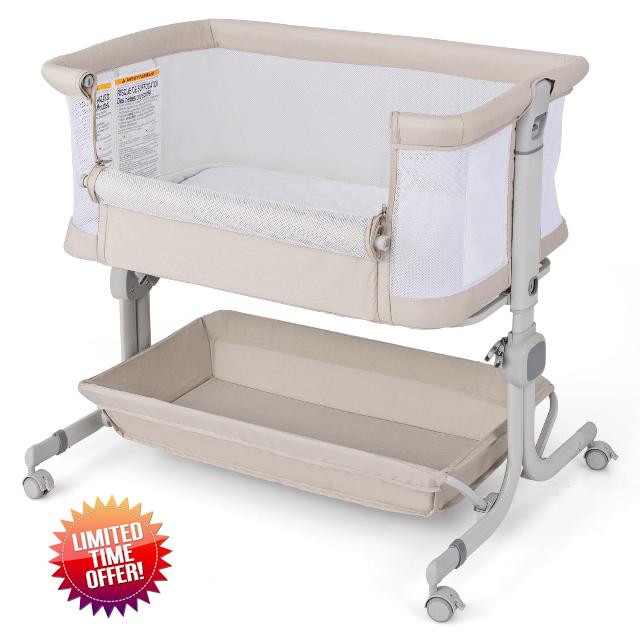 COSTWAY Baby Bedside Crib