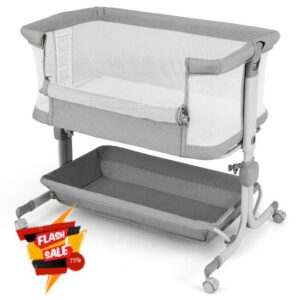 COSTWAY Baby Bedside Crib
