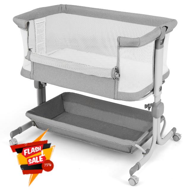 COSTWAY Baby Bedside Crib