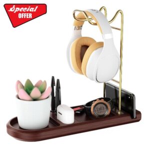 Wooden Headphone Stand For Desk