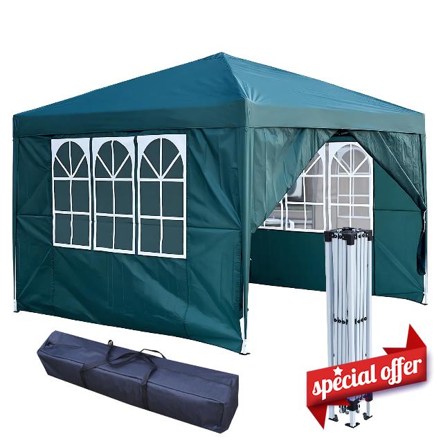 2.5x2.5m Pop Up Gazebo with 4 Removable Sidewalls