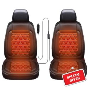 2PCS Comfortable Leather Heated Seat Cushion
