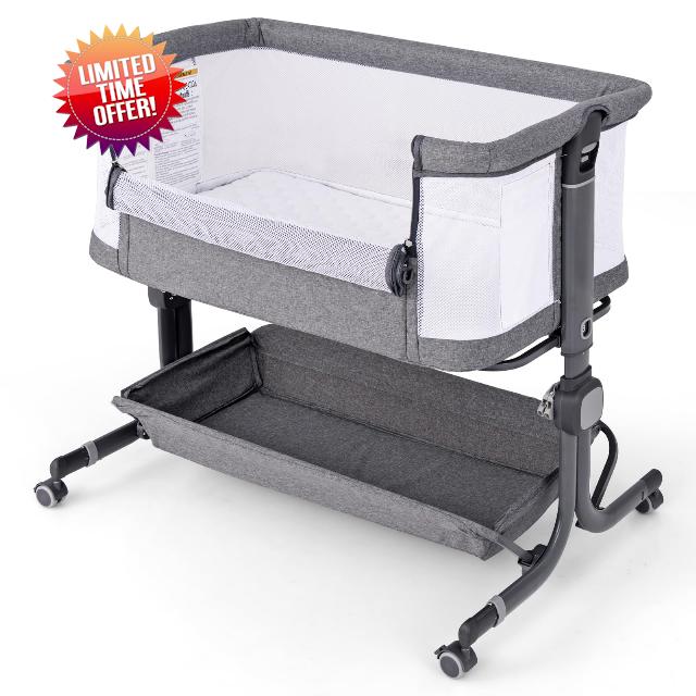 COSTWAY Baby Bedside Crib