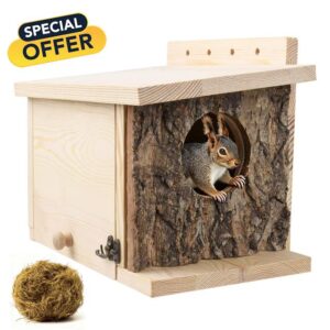 Squirrel Nesting Box - Easy Assembly Squirrel Houses for Outside Nesting