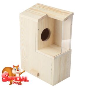 GlikCeil 1 Set Large Squirrel Nesting Box Wooden Squirrel Family House for Outside with Screws Pine with Coating Hanging Winter House for Outdoor Garden Shelter Breeding Living