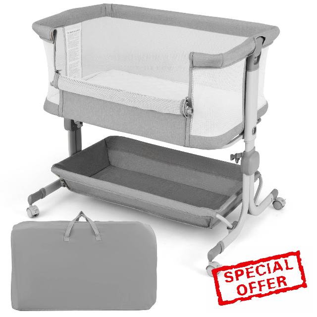 GYMAX Baby Bedside Crib