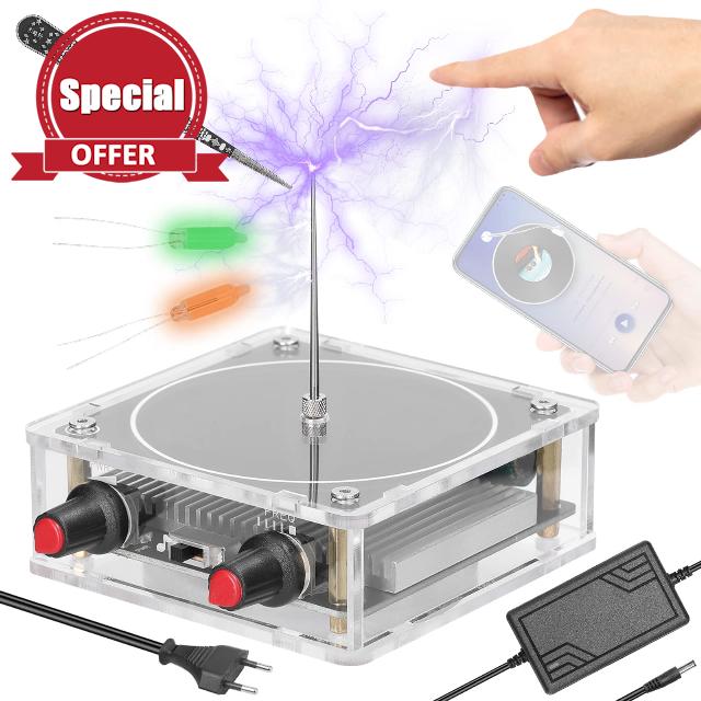 Portable Handheld Tesla Coil Speaker BT Speaker ArtificialLightning Generator Electric Arc Generator Scientific Experiment Tesla Coil