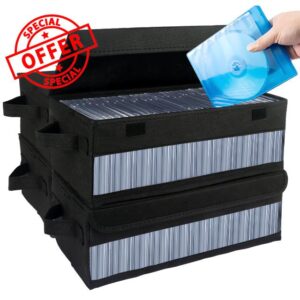 4 Pack CD Storage Boxes with Cover