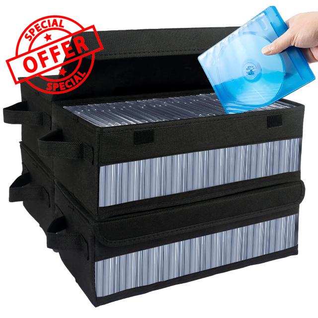 4 Pack CD Storage Boxes with Cover