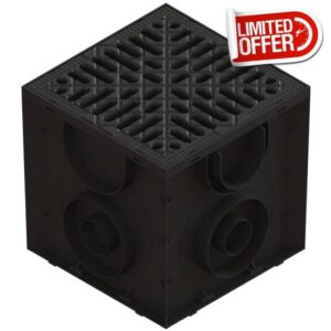 Vodaland 250x250 Catch basin - Load Class A15 - Plastic gully drain for point drainage with debris basket (Plastic grate)