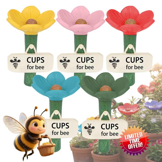 Flower-Shaped Ceramic Bee Watering Station