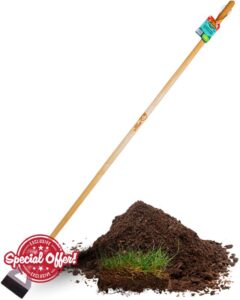 Stainless Steel Garden Dutch Hoe with Strong Ash Wood Handle – Heavy Duty Garden Hoe for Beds