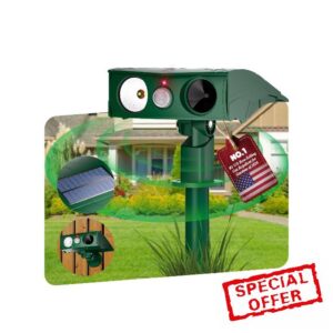 New 3.0 Cat Repellent for Gardens uk【20000Hz Smart Variable Frequency Sonic Wave - Industry NO. 1】【Solar Closed-Loop System - High-Efficiency Battery Energy Storage】Suitable for Repelling Cats