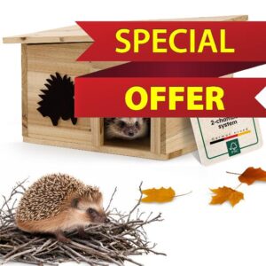 Moorland Weatherproof Hedgehog House UK 32×26 cm – Hibernation House Feeding Station with Floor