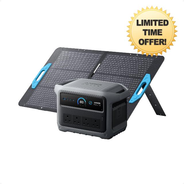 Anker SOLIX C1000 Gen 2 Portable Power Station with 100W Solar Panel