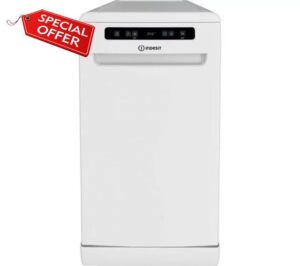 Indesit Push&Go IN2FD10CS70WUK Slimline Dishwasher 45cm – White – 10 Place Settings – Energy Efficient – Fast Wash – Compact Freestanding Kitchen Dishwasher           [Energy Class D]