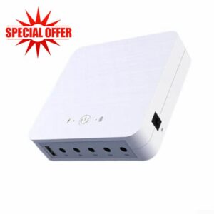 Uninterruptible Power Supply for Router | 13200mAh Mini UPS Backup Battery | 5V/9V/12V/19V Output | Portable Power Strip with Surge Protec