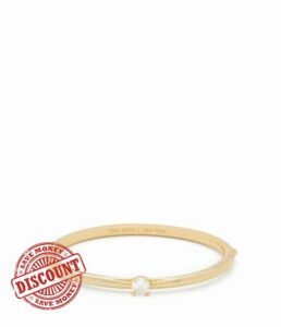 Kate Spade New York Little Luxuries Hinged Bangle (Clear/Gold.)