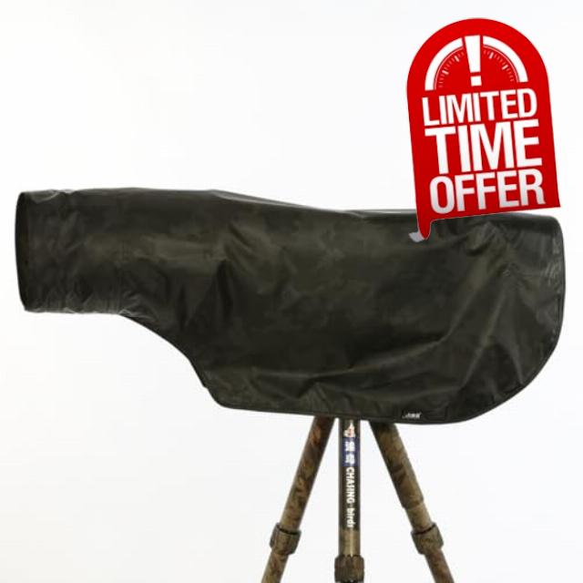 CHASING BIRDS Camouflage Waterproof Opaque Anti-UV Rain Covers Raincoat for Camera and Lens Compatible with Canon Sony Nikon Sigma Tamron Fujifilm Olympus 300/400/500/600/800mm (Shadow Black